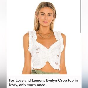 For Love And Lemons Evelyn Crop Top in Ivory Like NEW